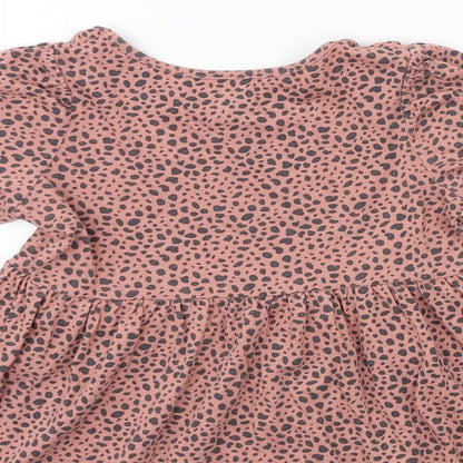 H&M Girls Pink Animal Print  Fit & Flare  Size 2XS