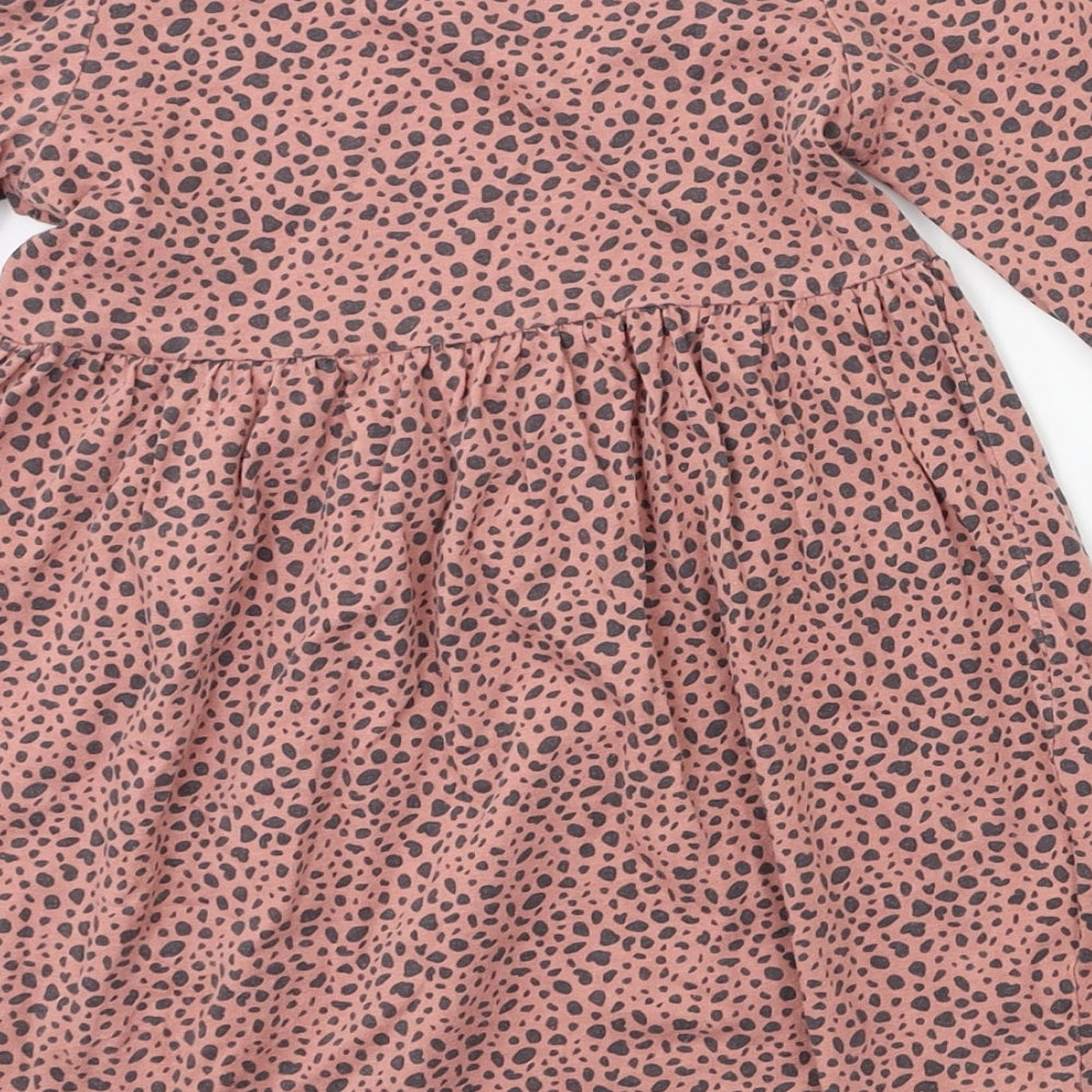 H&M Girls Pink Animal Print  Fit & Flare  Size 2XS