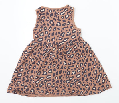 F&F Girls Beige Animal Print  Tennis Dress  Size 4-5 Years