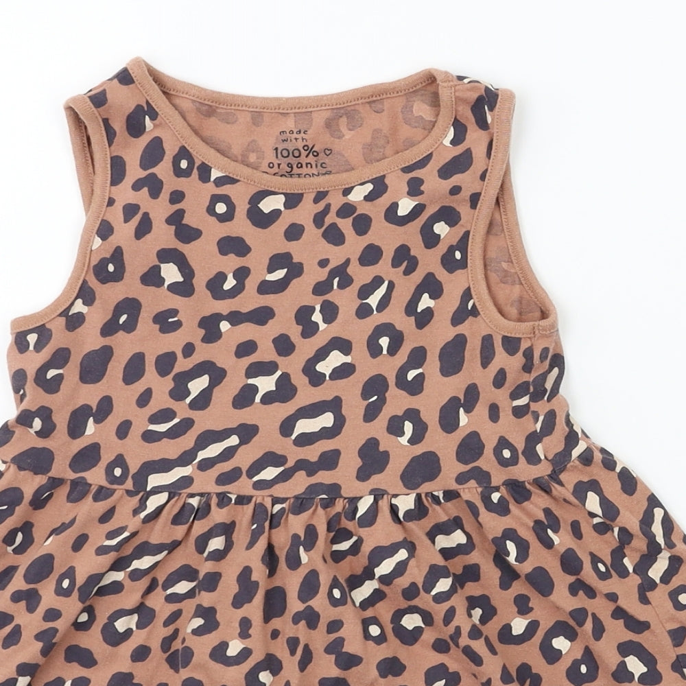 F&F Girls Beige Animal Print  Tennis Dress  Size 4-5 Years