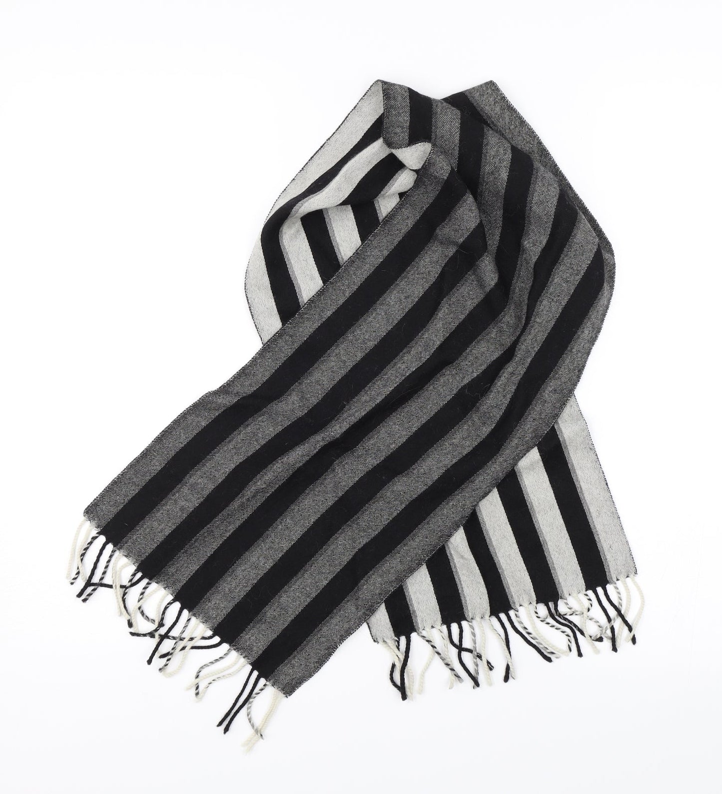 Preowrn Unisex Grey Striped   Scarf