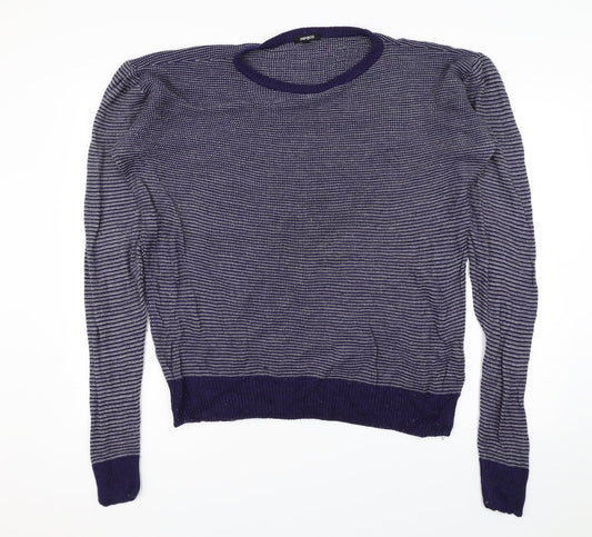 Pep&Co Womens Black Striped  Pullover Jumper Size L