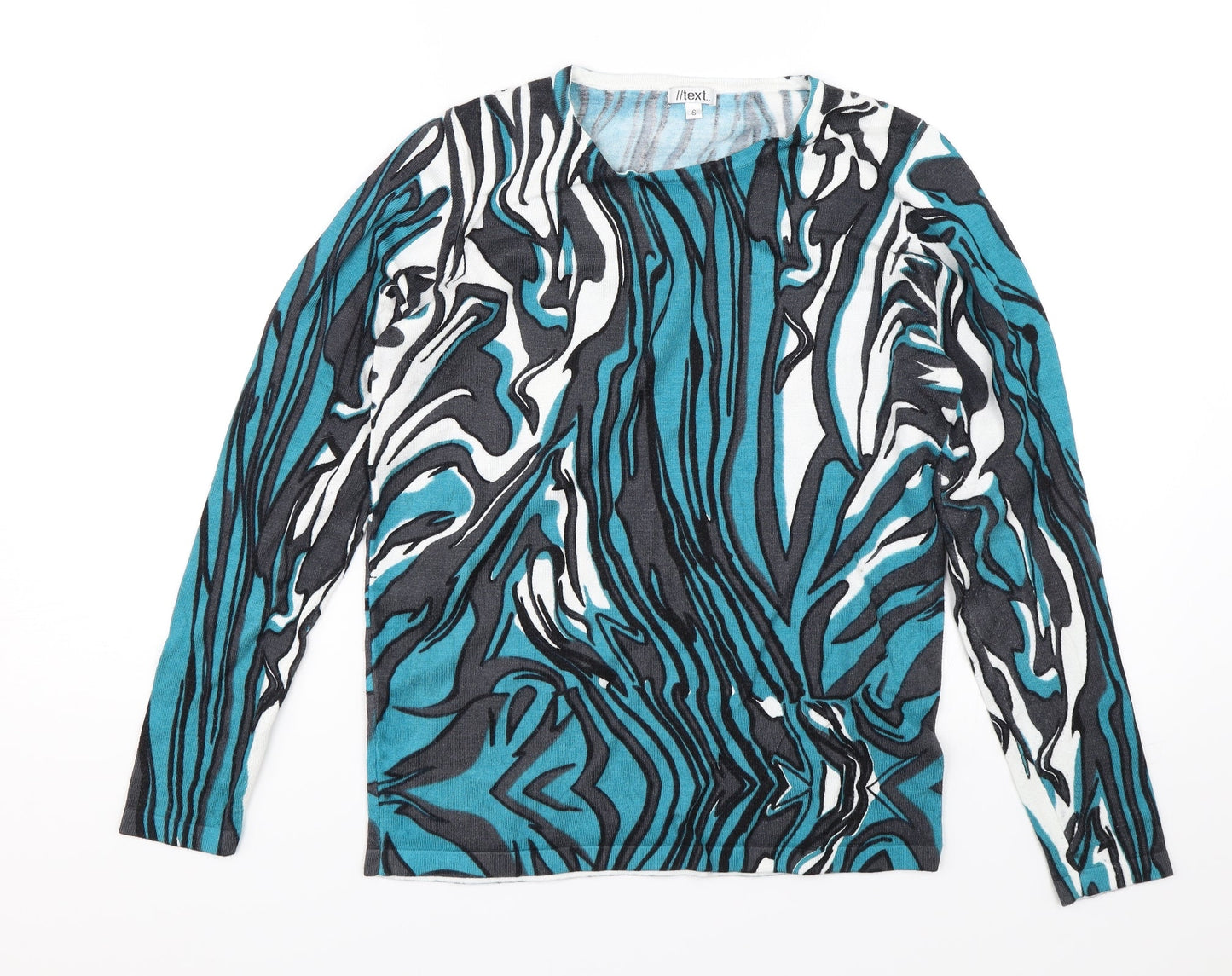 Text Womens Blue   Pullover Jumper Size S
