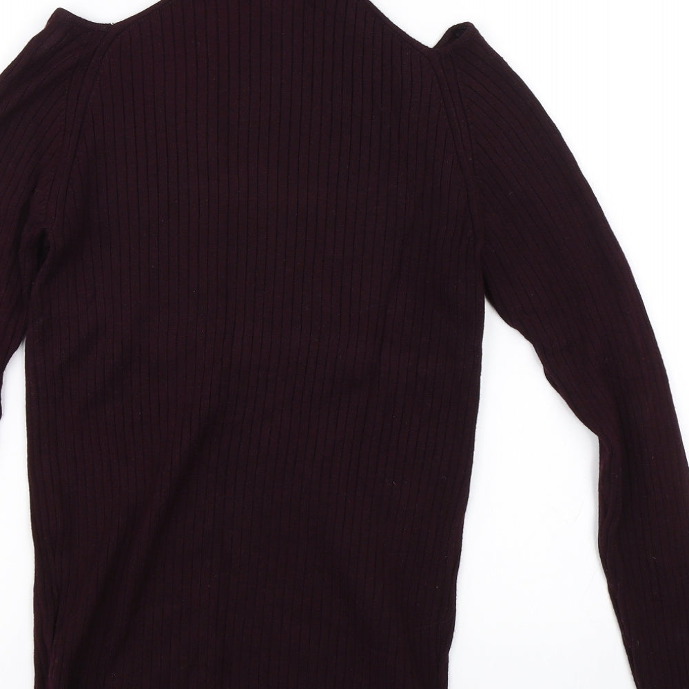 Womens UK Size 10 New Look Purple Jersey Blouse
