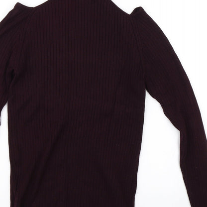 Womens UK Size 10 New Look Purple Jersey Blouse