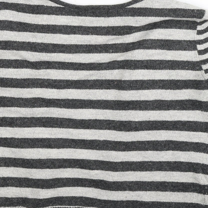Per Una Womens Grey Striped  Full Zip Jumper Size S