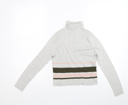 915 Generation Girls Grey Striped  Pullover Jumper Size 12-13 Years