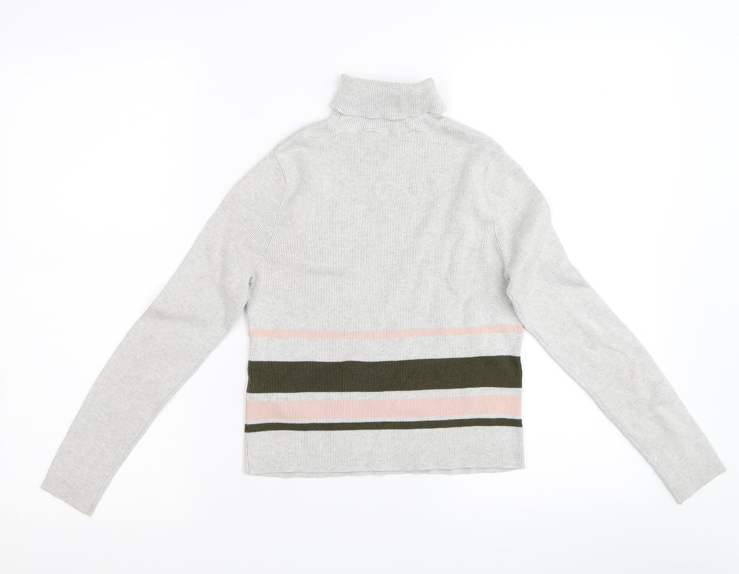 915 Generation Girls Grey Striped  Pullover Jumper Size 12-13 Years