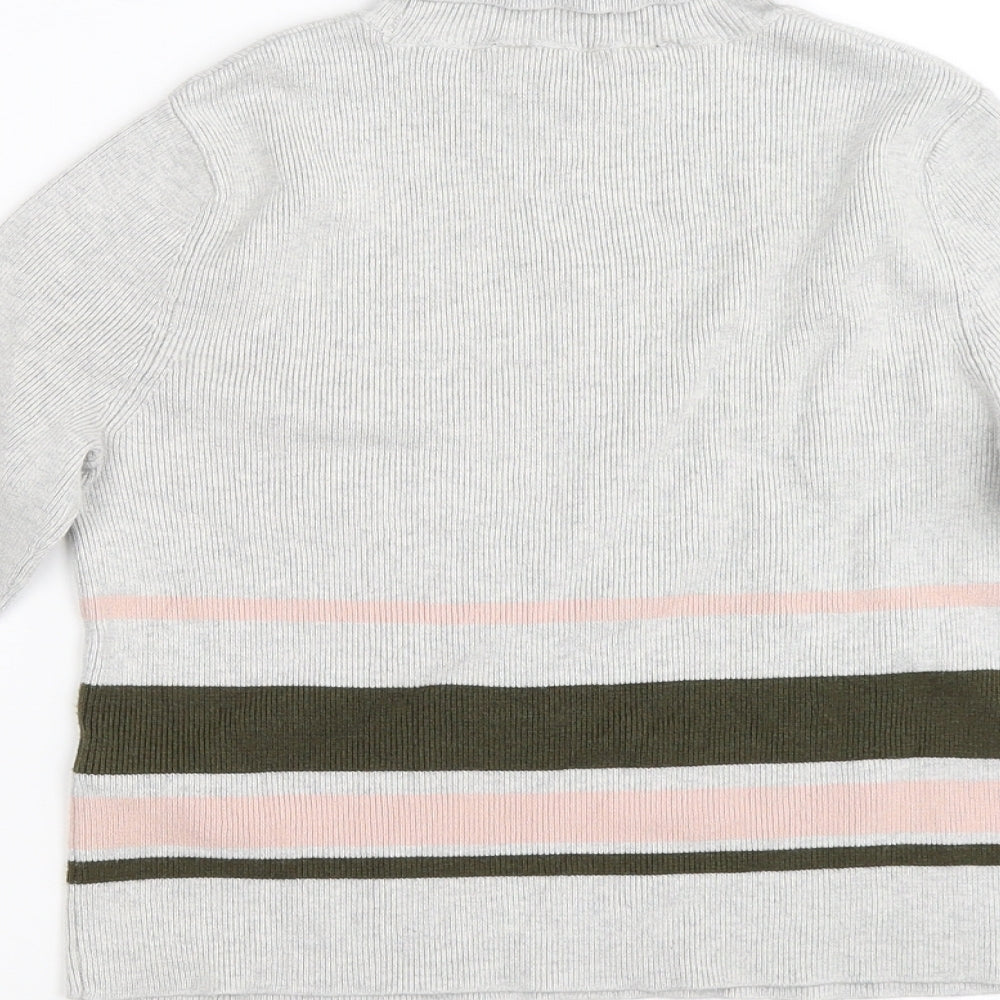 915 Generation Girls Grey Striped  Pullover Jumper Size 12-13 Years