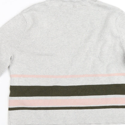 915 Generation Girls Grey Striped  Pullover Jumper Size 12-13 Years