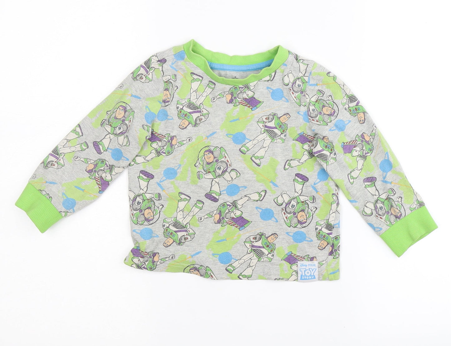 Disney Boys Grey Solid   Pyjama Top Size 2-3 Years