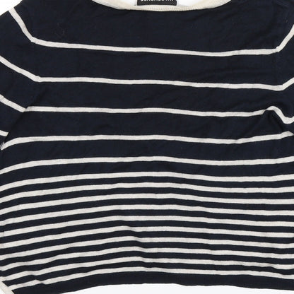 Wearhouse Womens Black Striped  Pullover Jumper Size 10