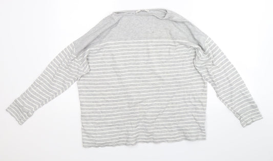 TU Womens Grey Striped  Pullover Jumper Size 14