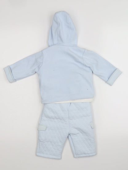 kris x kids Boys Blue Solid  Babydoll Pyjama Set Size 0-3 Months