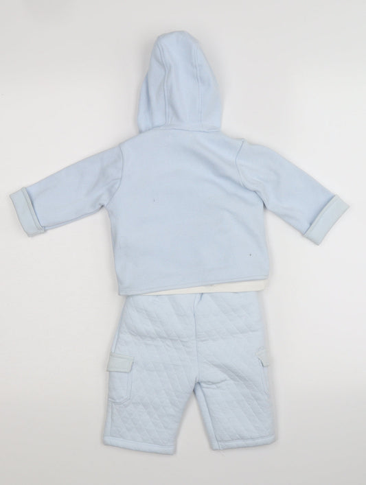 kris x kids Boys Blue Solid  Babydoll Pyjama Set Size 0-3 Months