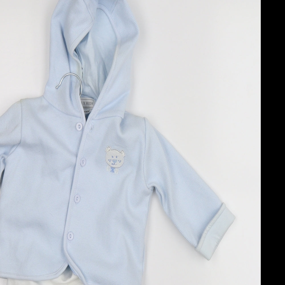 kris x kids Boys Blue Solid  Babydoll Pyjama Set Size 0-3 Months