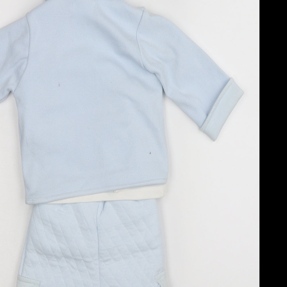 kris x kids Boys Blue Solid  Babydoll Pyjama Set Size 0-3 Months