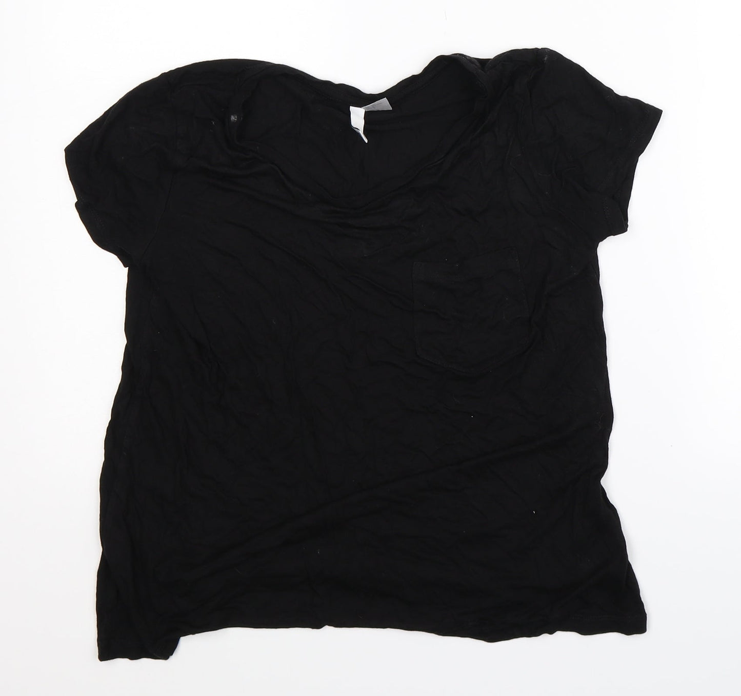 Womens UK Size S Divided Black Basic T-Shirt