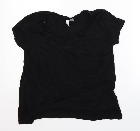 Womens UK Size S Divided Black Basic T-Shirt
