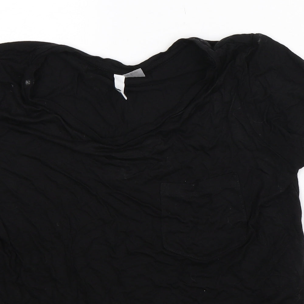 Womens UK Size S Divided Black Basic T-Shirt