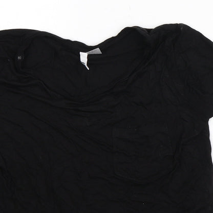 Womens UK Size S Divided Black Basic T-Shirt