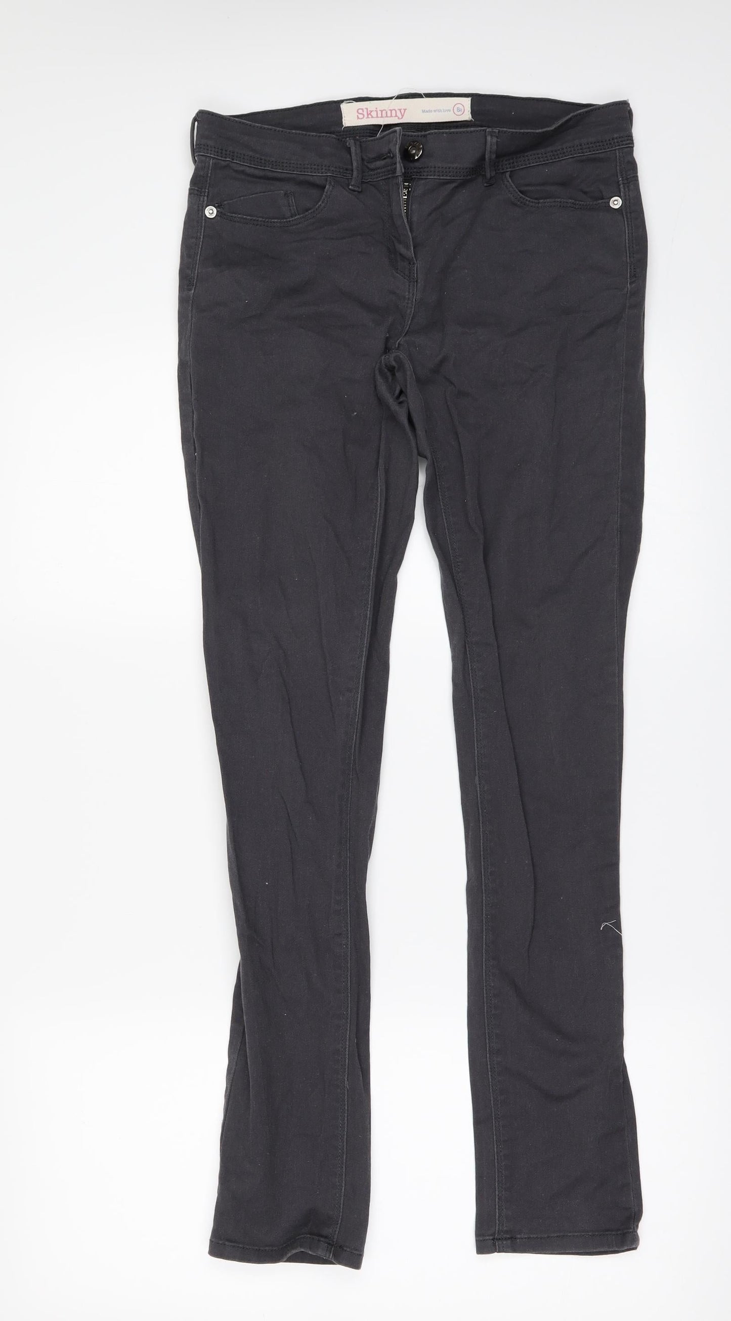 NEXT Womens Black  Denim Skinny Jeans Size 8 L30 in