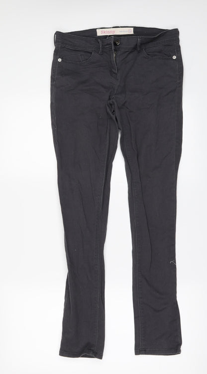 NEXT Womens Black  Denim Skinny Jeans Size 8 L30 in