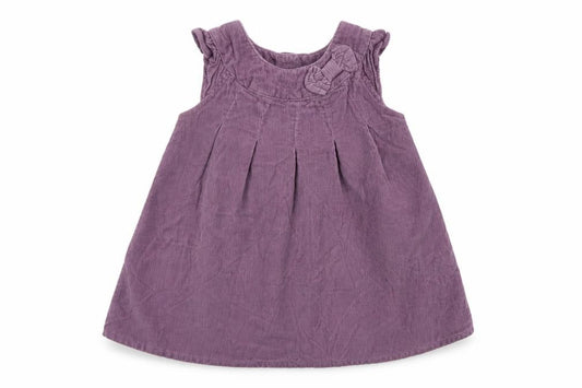 Mini Club Girls Purple  Corduroy Pinafore/Dungaree Dress  Size 6-9 Months