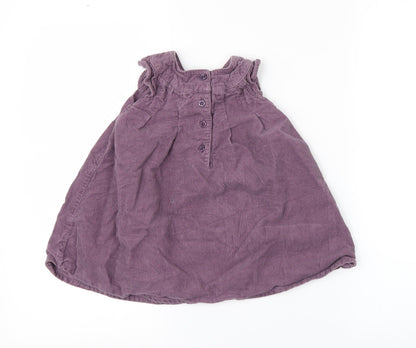 Mini Club Girls Purple  Corduroy Pinafore/Dungaree Dress  Size 6-9 Months