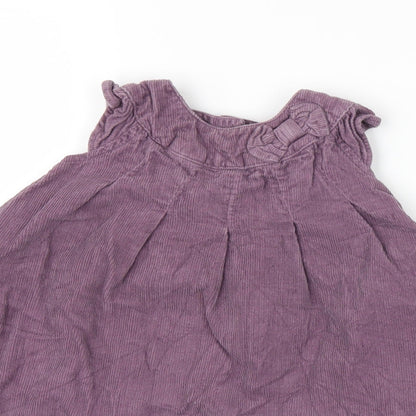 Mini Club Girls Purple  Corduroy Pinafore/Dungaree Dress  Size 6-9 Months