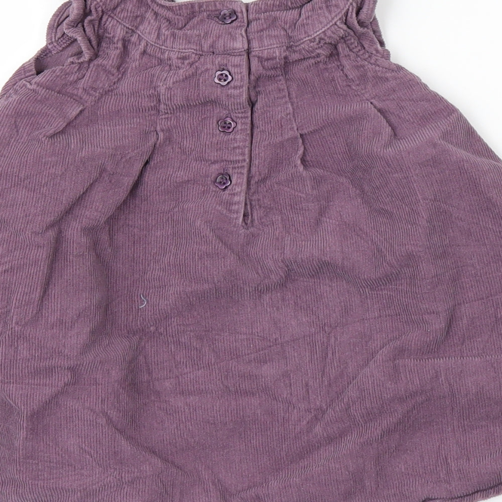 Mini Club Girls Purple  Corduroy Pinafore/Dungaree Dress  Size 6-9 Months