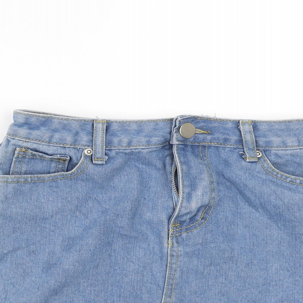 Boohoo Womens Blue  Denim Mini Skirt Size 8