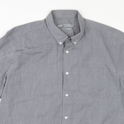 TU Mens Grey    Button-Up Size 15.5