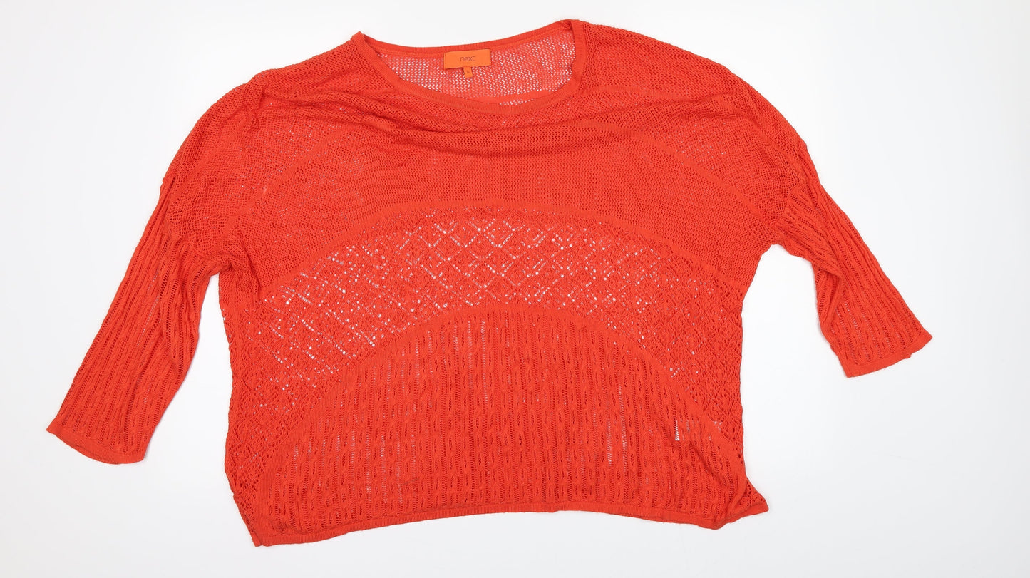 Womens UK Size 14 NEXT Orange Basic T-Shirt