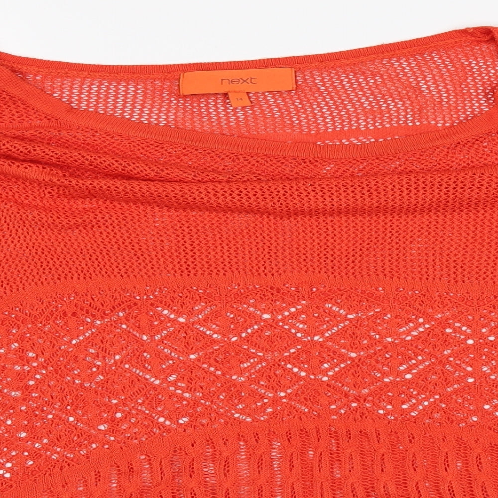 Womens UK Size 14 NEXT Orange Basic T-Shirt