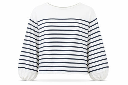 H&M Girls White Striped Knit Pullover Jumper Size 13-14 Years
