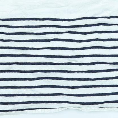 H&M Girls White Striped Knit Pullover Jumper Size 13-14 Years