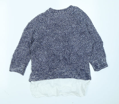 Tu Womens Blue  Knit Pullover Jumper Size 8