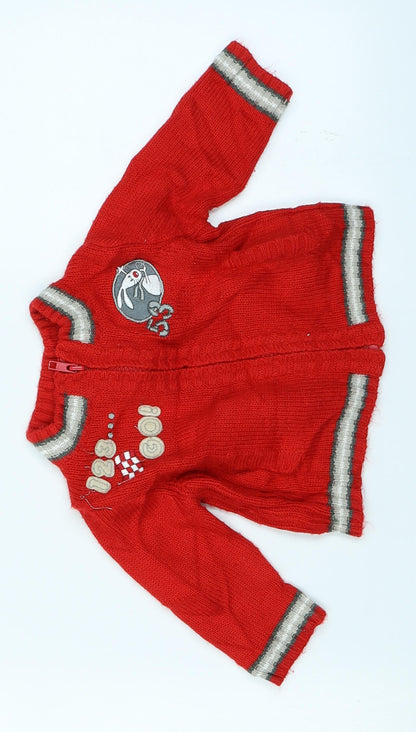 TISSAIA Baby Red  Knit Cardigan Jumper Size 6-9 Months