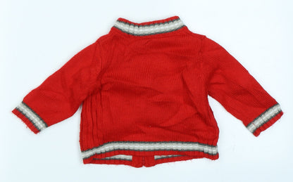 TISSAIA Baby Red  Knit Cardigan Jumper Size 6-9 Months