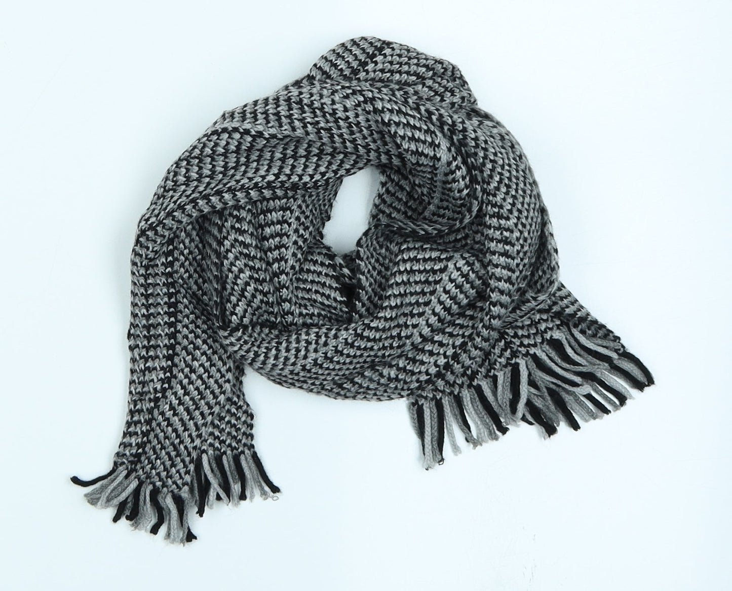 Preworn Mens Grey  Knit Bandana Scarf One Size
