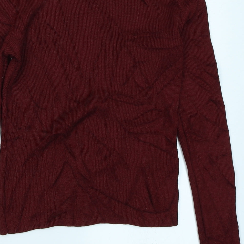 Womens UK Size S Divided Red Basic T-Shirt