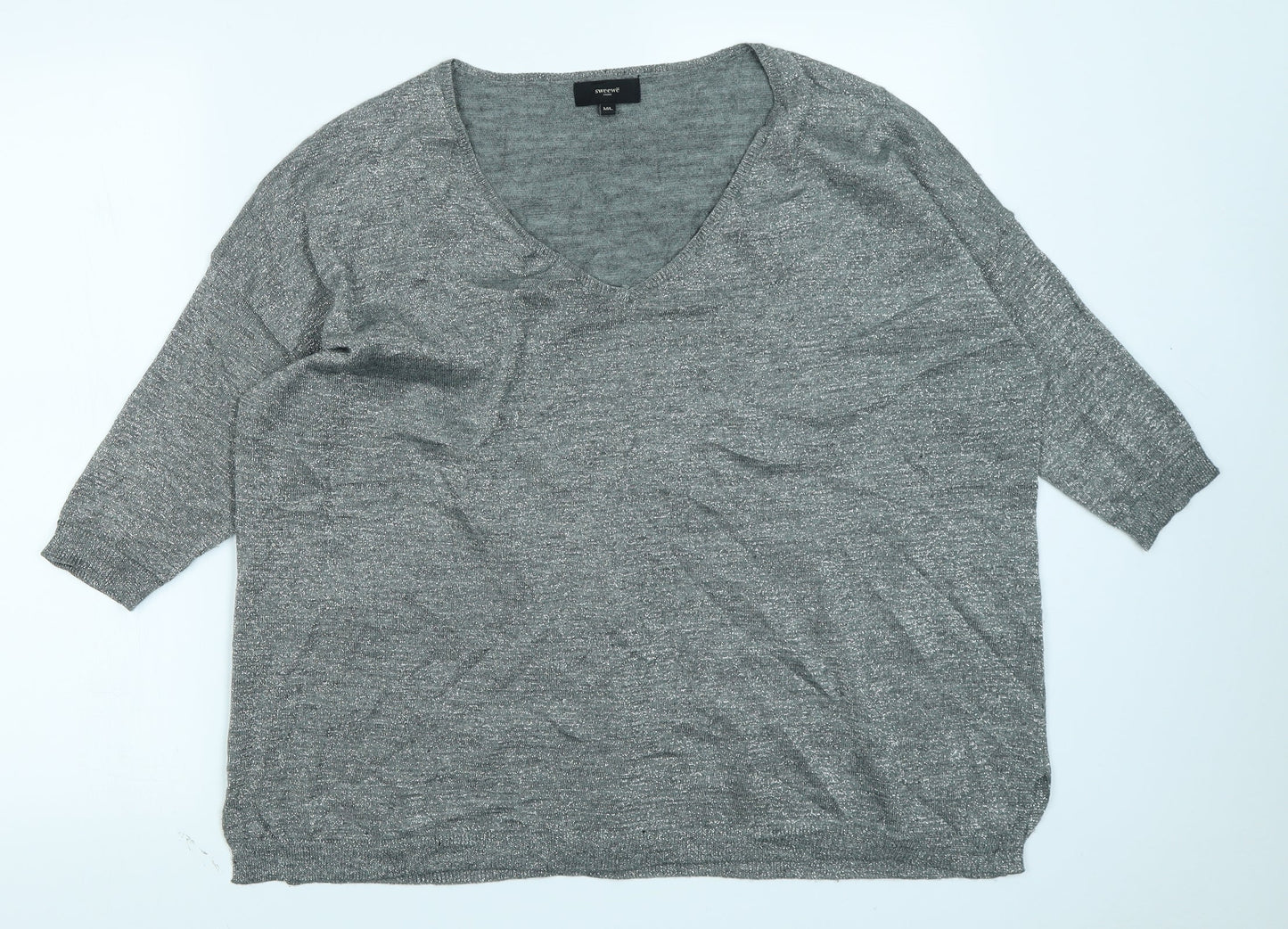 Womens UK Size M Sweewe Silver Basic T-Shirt