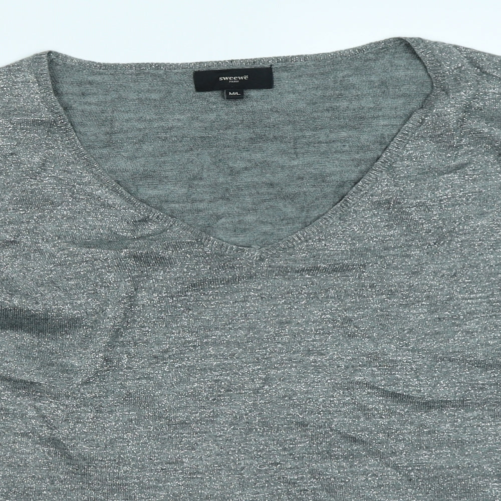 Womens UK Size M Sweewe Silver Basic T-Shirt