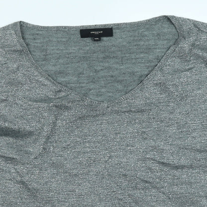 Womens UK Size M Sweewe Silver Basic T-Shirt