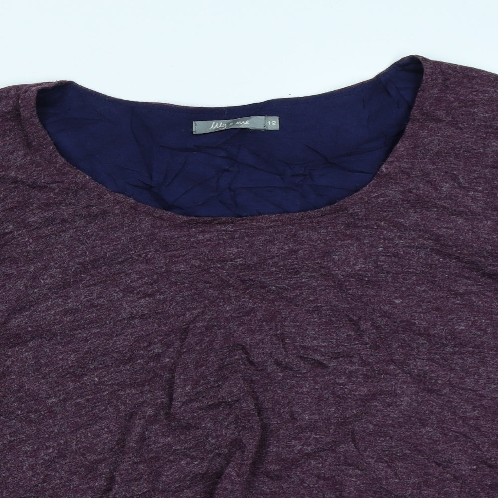Womens UK Size 12 Lily & Me Purple Basic T-Shirt