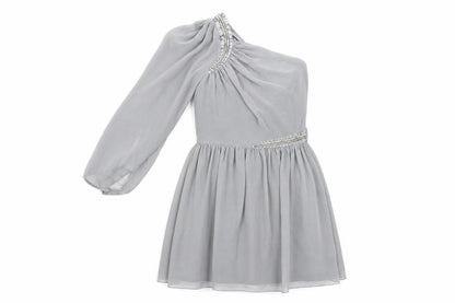 Lipsy Womens Grey Colourblock  Fit & Flare  Size 10