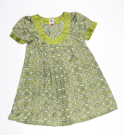 New Look Womens Green Geometric  Fit & Flare  Size 8