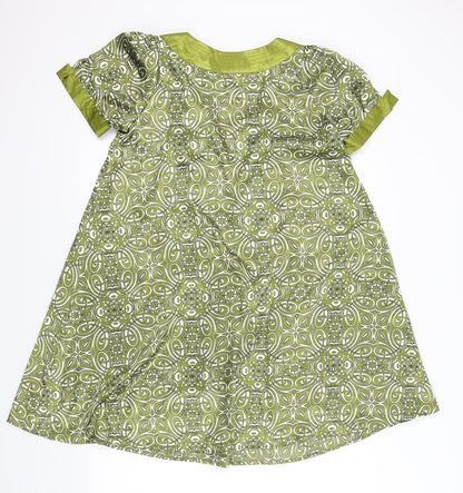New Look Womens Green Geometric  Fit & Flare  Size 8