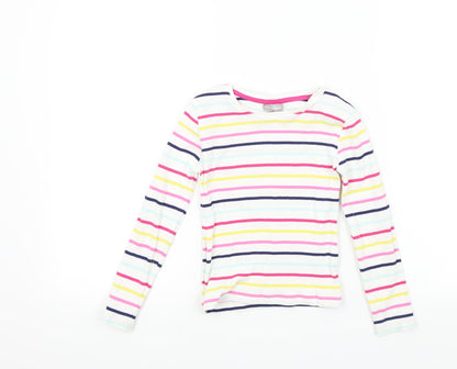 I love girl wear  Girls Multicoloured Striped  Basic T-Shirt Size 7 Years